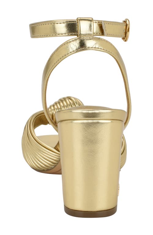 Tommy Hilfiger Sarifina Knotted Strap Sandal In Gol01- Summer Gold