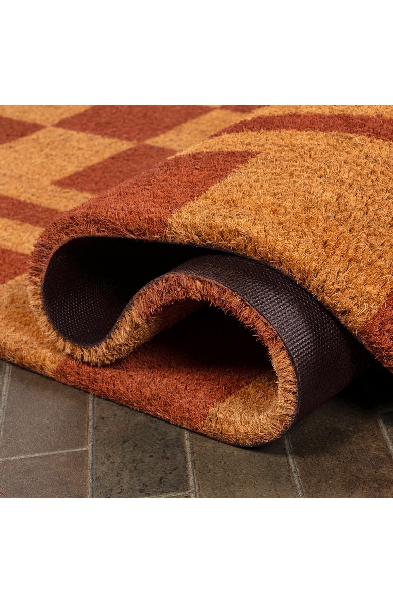 JONATHAN Y Peater Classic Casual Commerical Natural Coir Mat Indoor/Outdoor, Alternate, color, Natural Red
