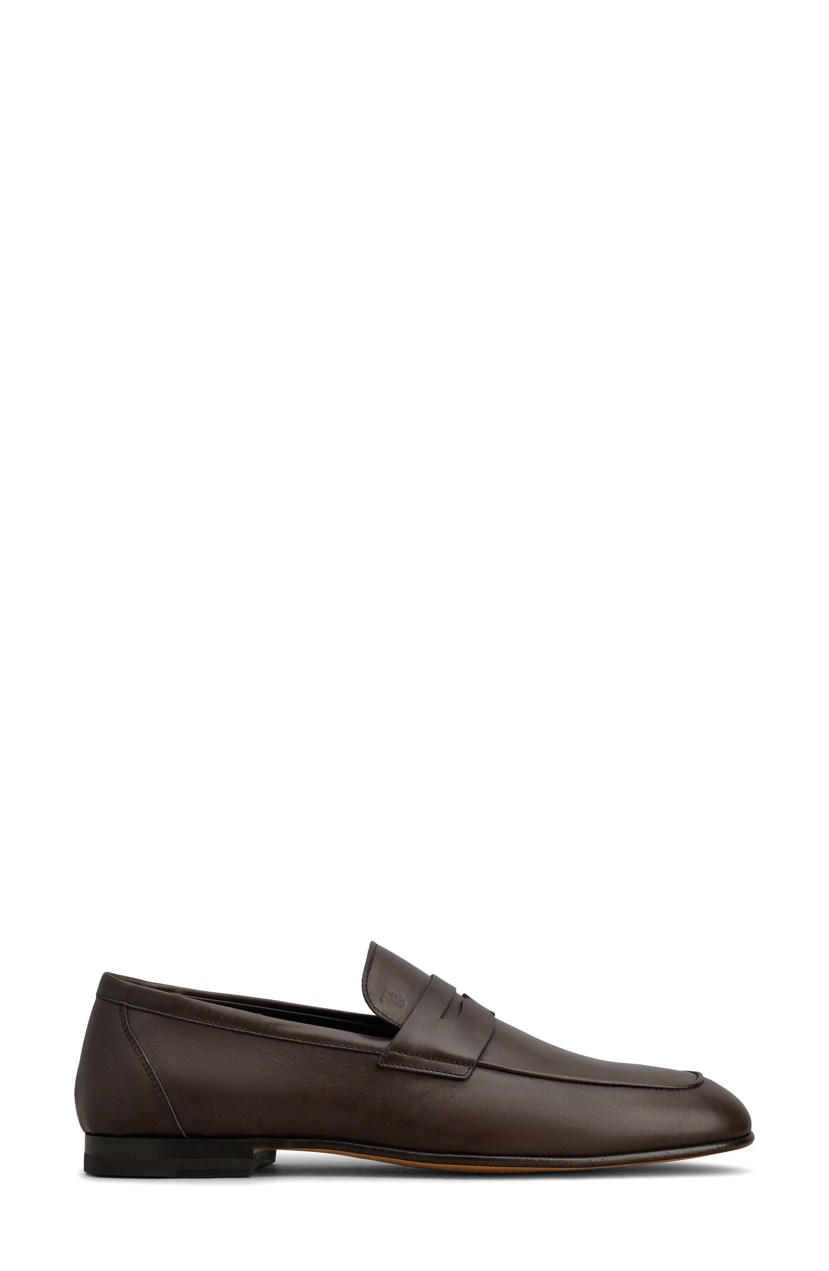 Tod's Deconstructed Penny Loafer, Alternate, color, Cioccolato