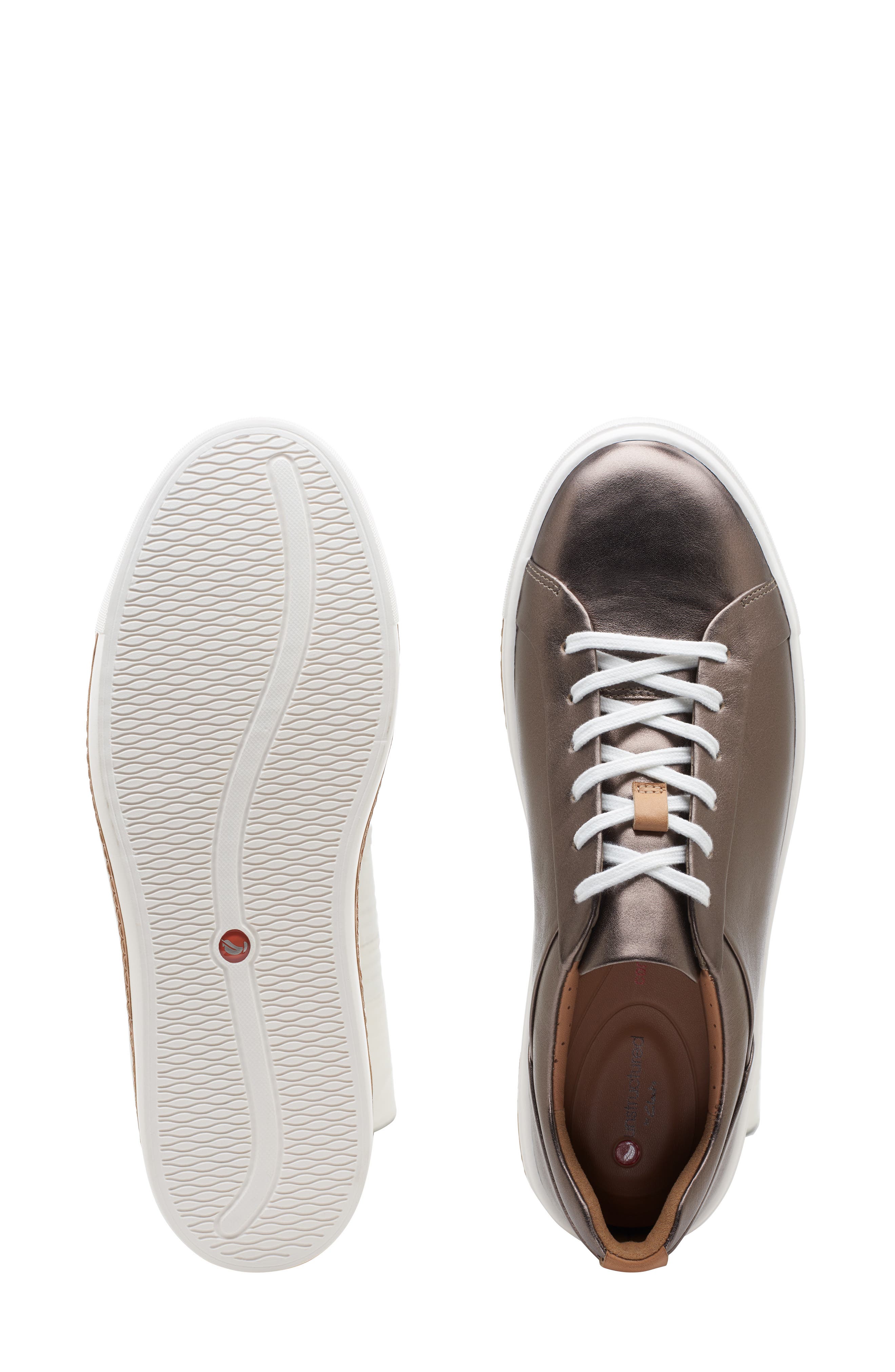 Un Maui Lace Sneaker, Alternate, color, PEBBLE METALLIC LEATHER