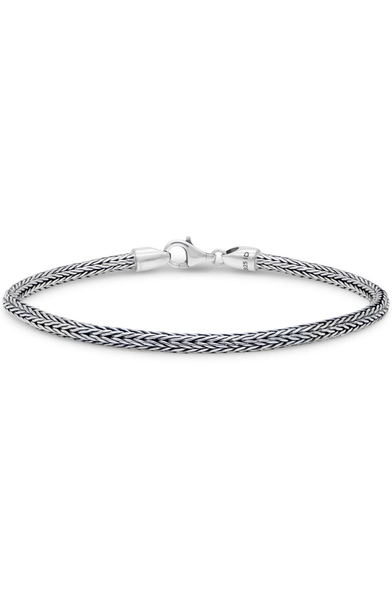 DEVATA Foxtail Chain Bracelet in Sterling Silver, 3mm, Main, color, Silver