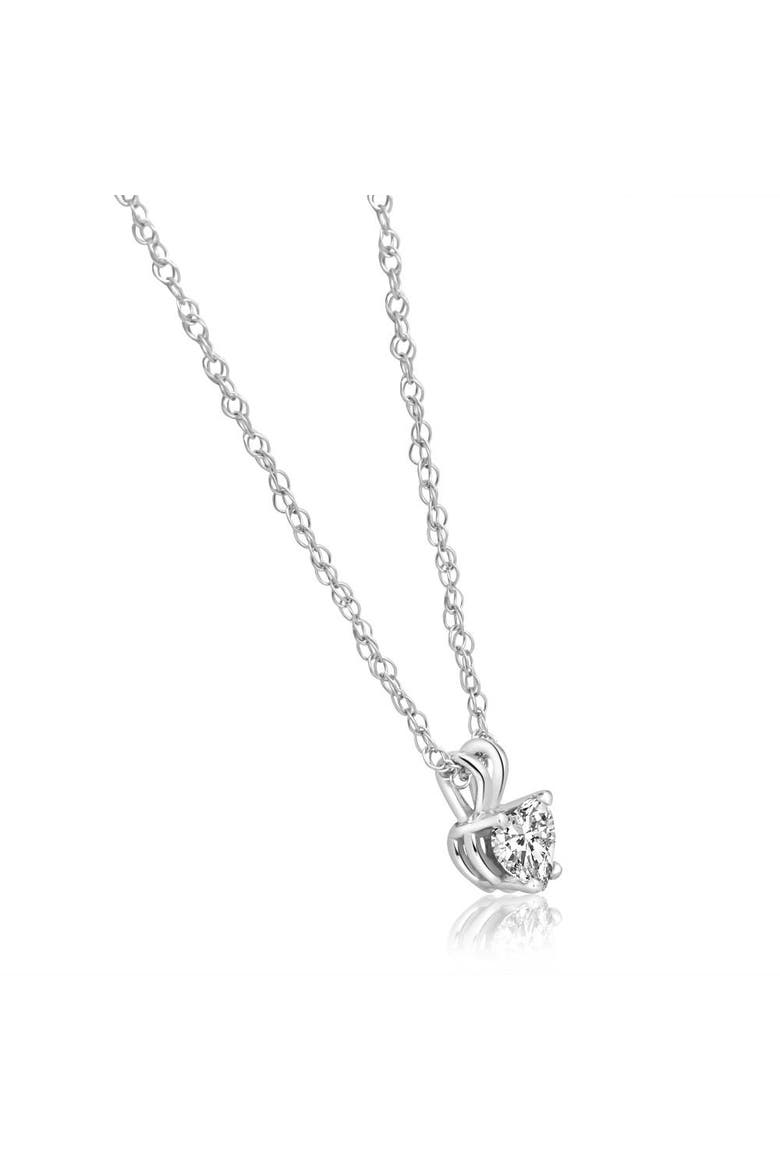 1/2 Ct Heart shape Diamond Solitaire Necklace 14k Pendant Lab Grown, Alternate, color, White Gold