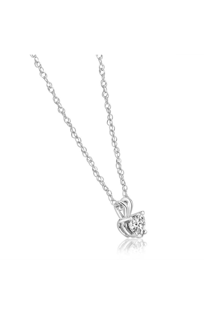 Bliss Diamond 1/2 Ct Heart shape Diamond Solitaire Necklace 14k Pendant Lab Grown, Alternate, color, White Gold