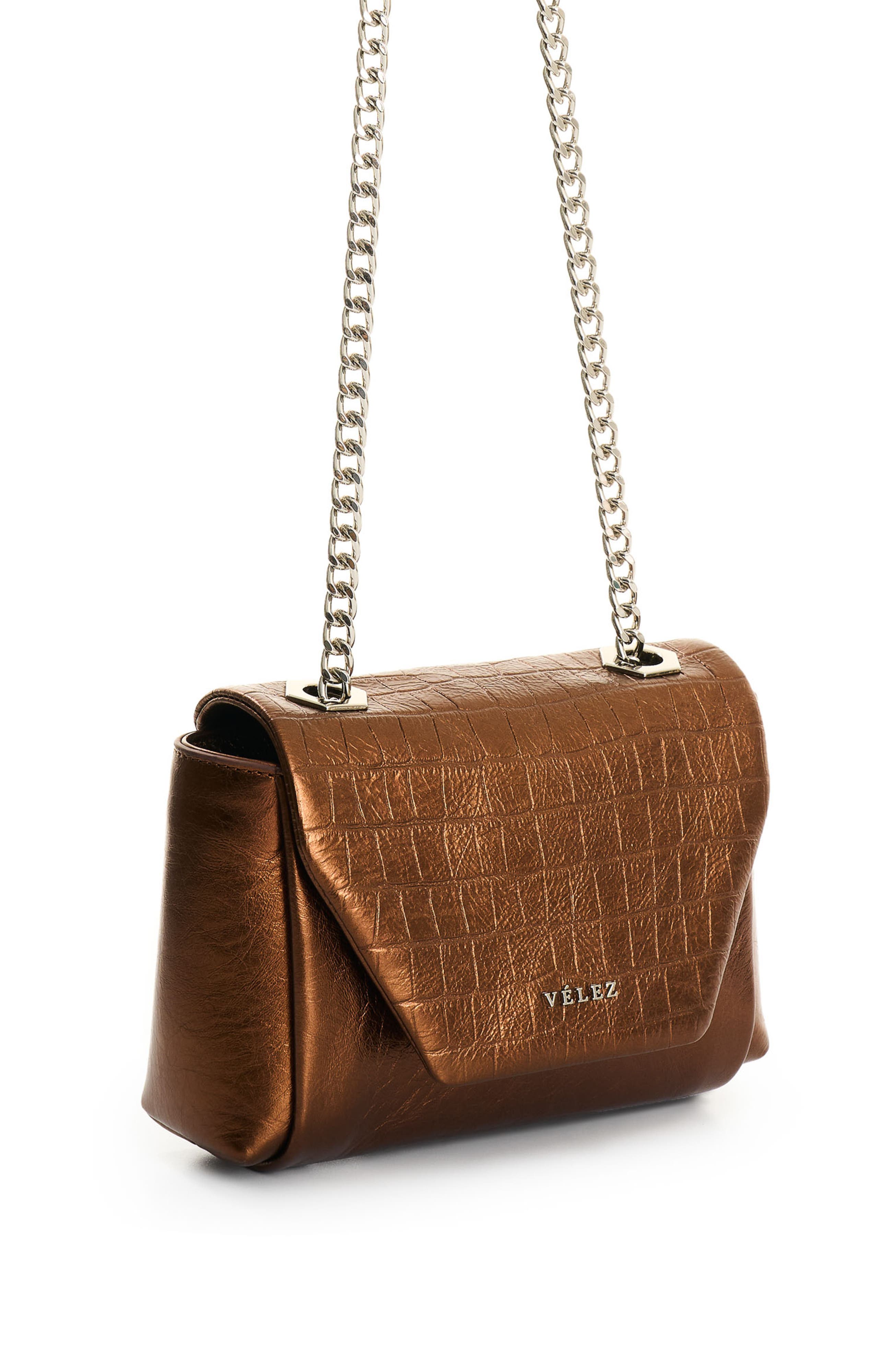 Velez Mini Lili Women's Leather Crossbody Bag, Alternate, color, Bronze