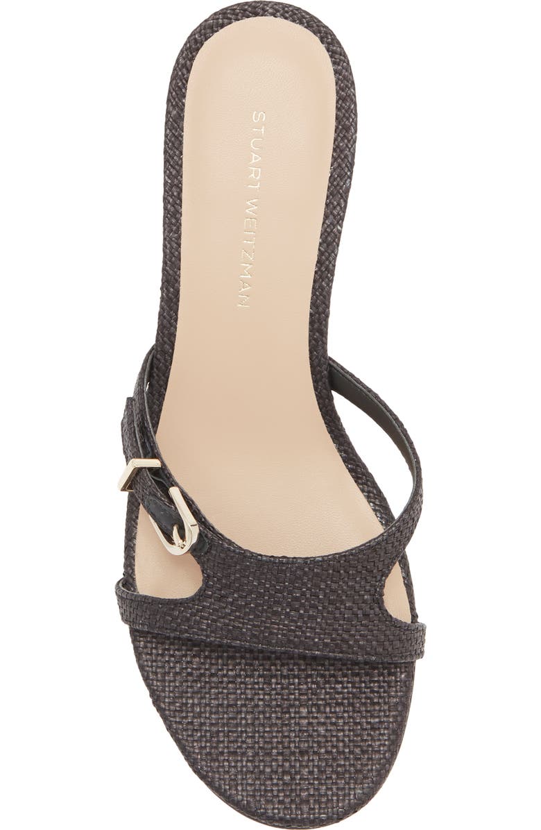 Stuart Weitzman Irene Slide Sandal, Alternate, color, Black / Black