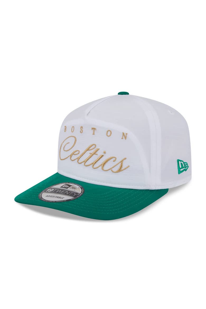 Men's New Era White/Kelly Green Boston Celtics 2025 NBA Draft On-Stage Nylon 19TWENTY Adjustable Hat, Alternate, color, White