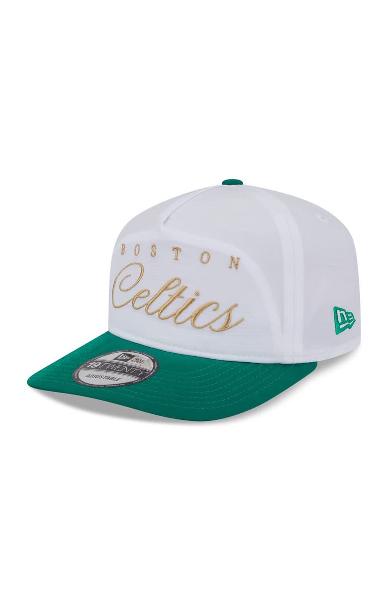 New Era Men's New Era White/Kelly Green Boston Celtics 2025 NBA Draft On-Stage Nylon 19TWENTY Adjustable Hat, Alternate, color, White