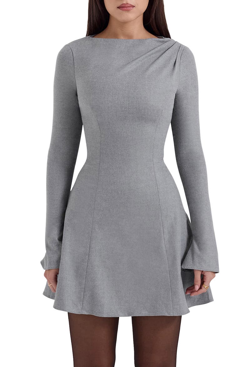 Angelique Long Sleeve Minidress, Alternate, color, GREY