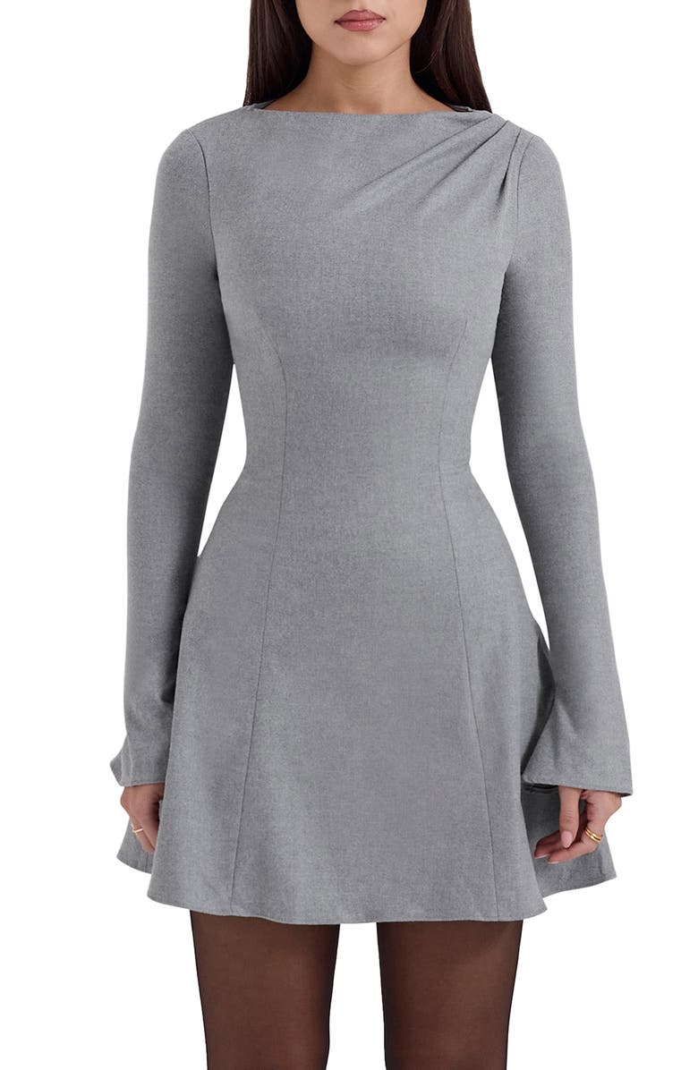 HOUSE OF CB Angelique Long Sleeve Minidress, Alternate, color, Grey