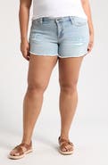 Vigoss Marley Distressed Raw Edge Denim Shorts
