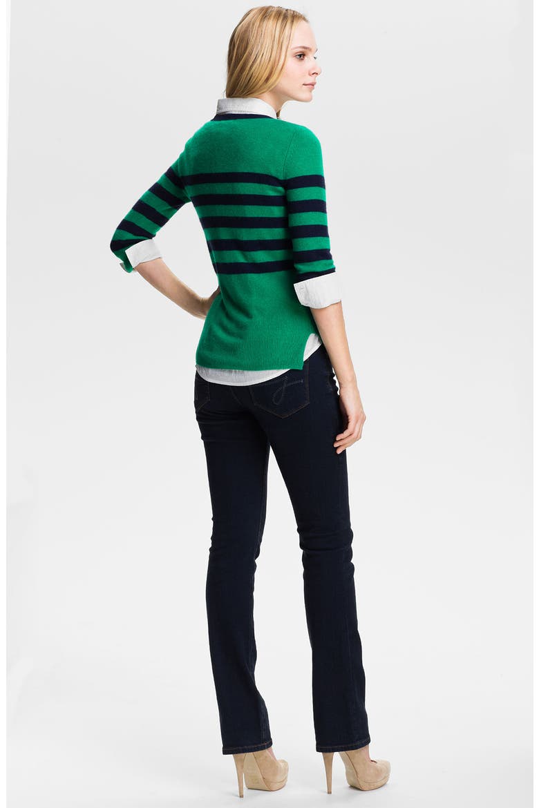 Stripe Cashmere Sweater, Alternate, color, CELTIC GREEN/ NAVY
