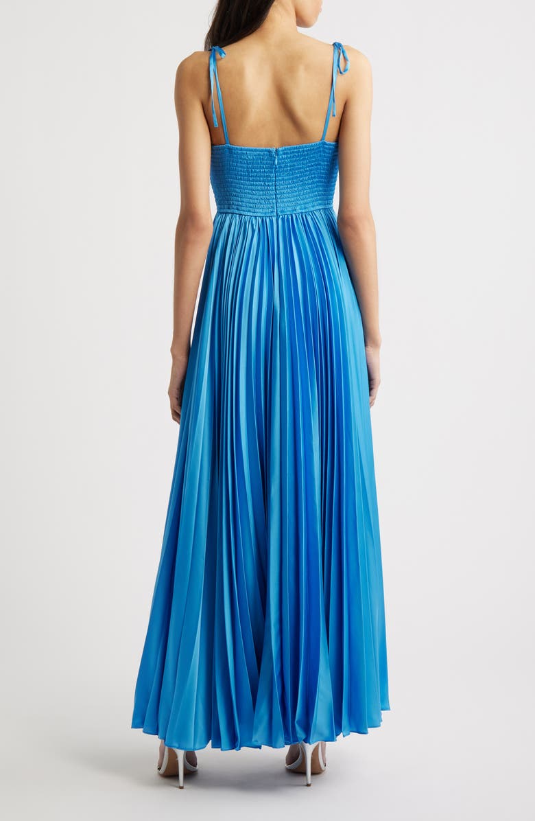 Hutch Pleated Bustier Maxi Dress, Alternate, color, Azure