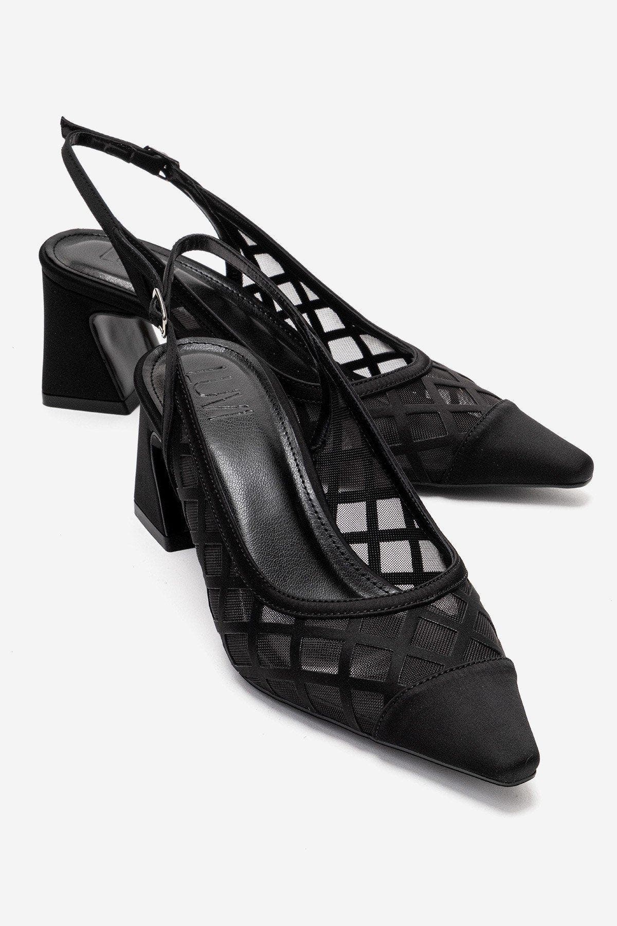 Prologue Shoes Alveron Block Heel Mesh Pump, Main, color, Black