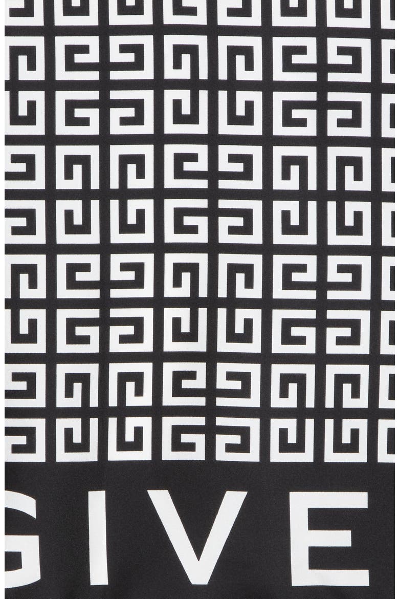 Square Monogram Black Scarf, Alternate, color, BLACK WHITE