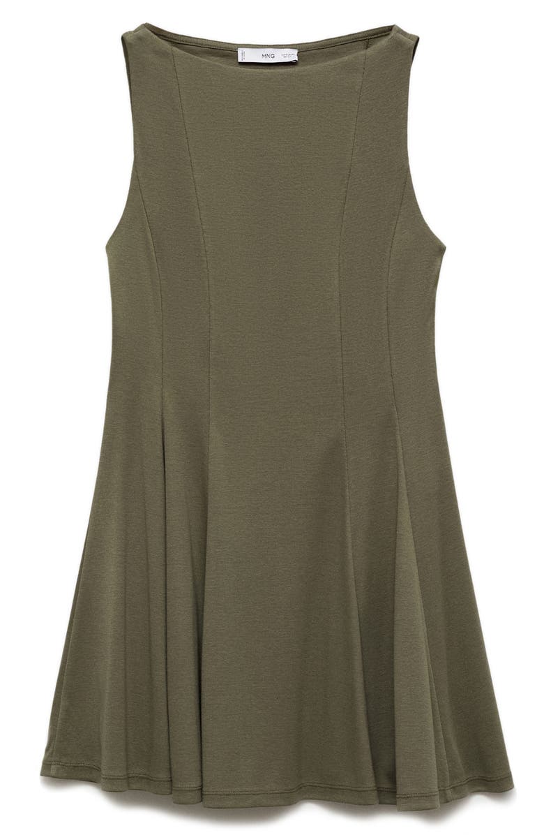 MANGO Sleeveless Pleated Dress, Alternate, color, Khaki Green