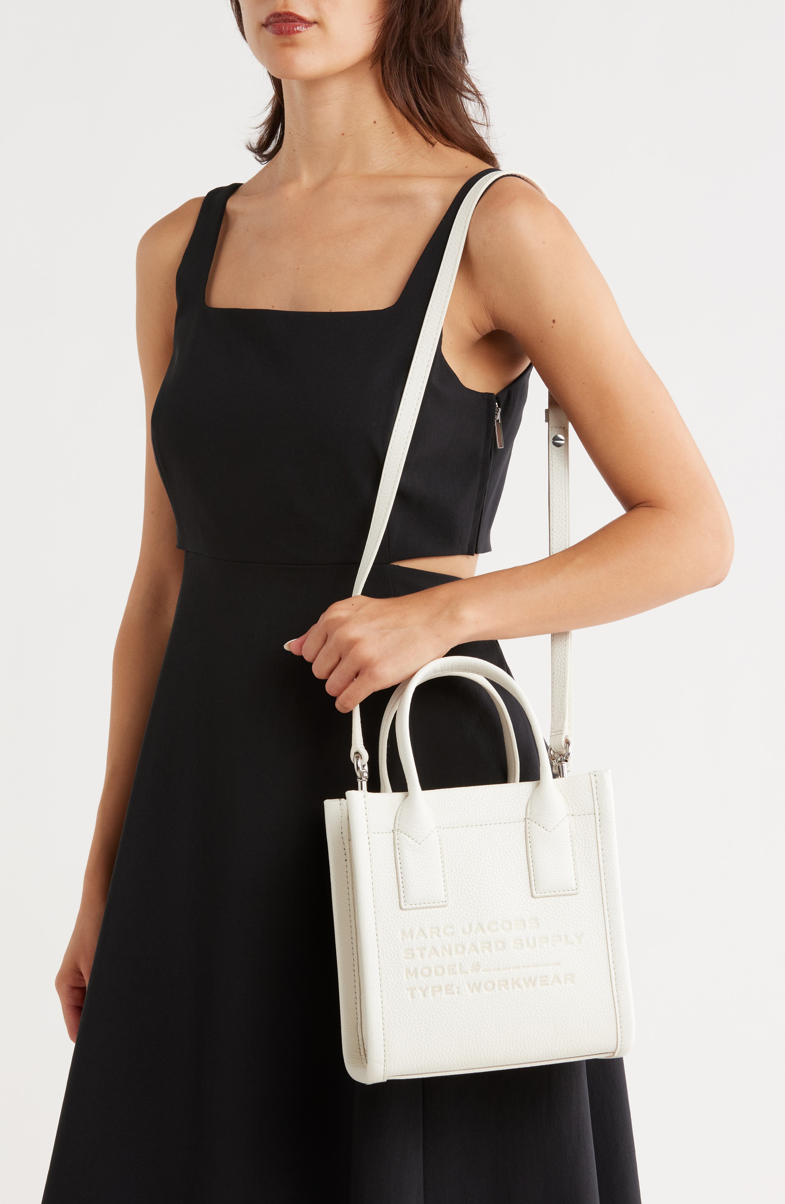 Marc Jacobs Small Leather Standard Supply Tote, Alternate, color, Cotton