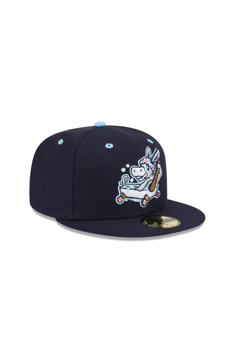 New Era Men's New Era  Navy Binghamton Rumble Ponies Theme Nights 59FIFTY Fitted Hat, Alternate, color, 