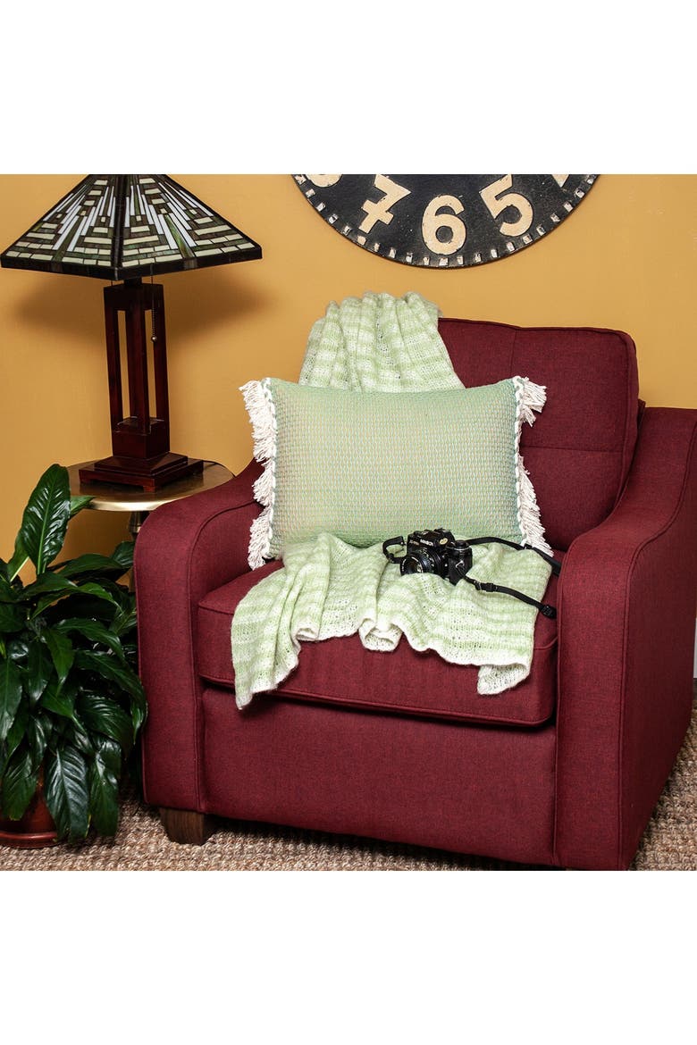Leesa Green Throw Pillow, Main, color, GREEN