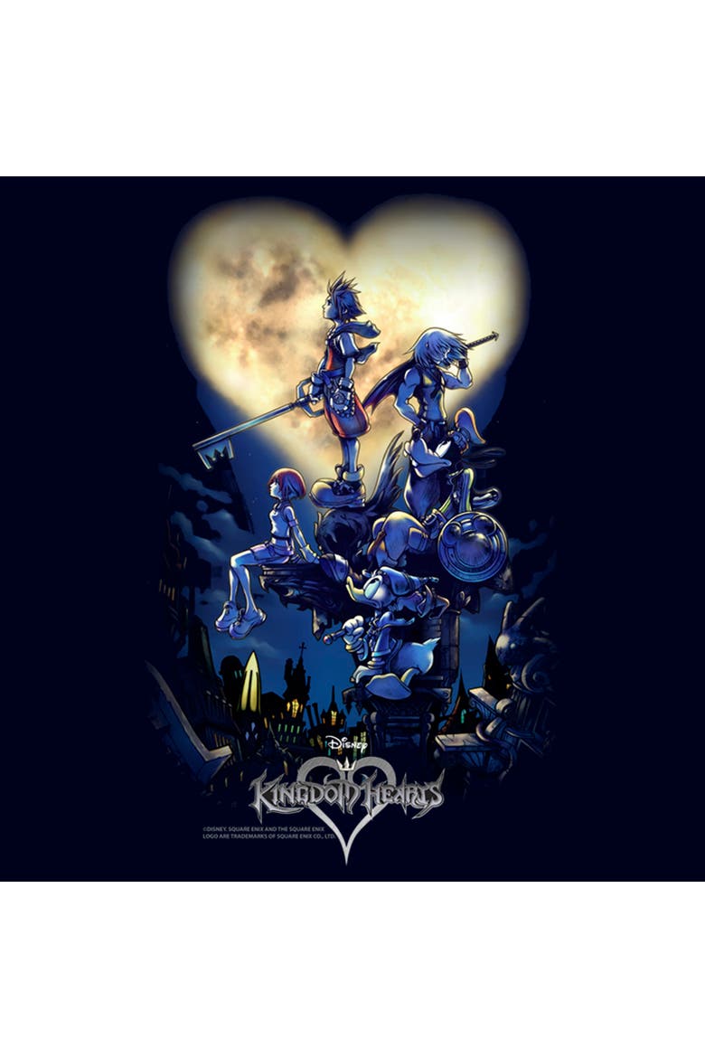 Men's Kingdom Hearts 1 Box Art  Graphic T-Shirt, Alternate, color, Navy Blue