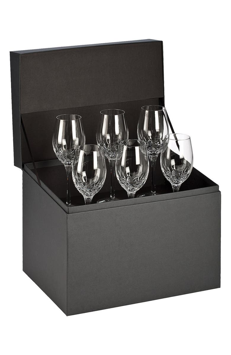 Waterford Lismore Essence Set of 6 Lead Crystal White Wine Glasses, Main, color,
