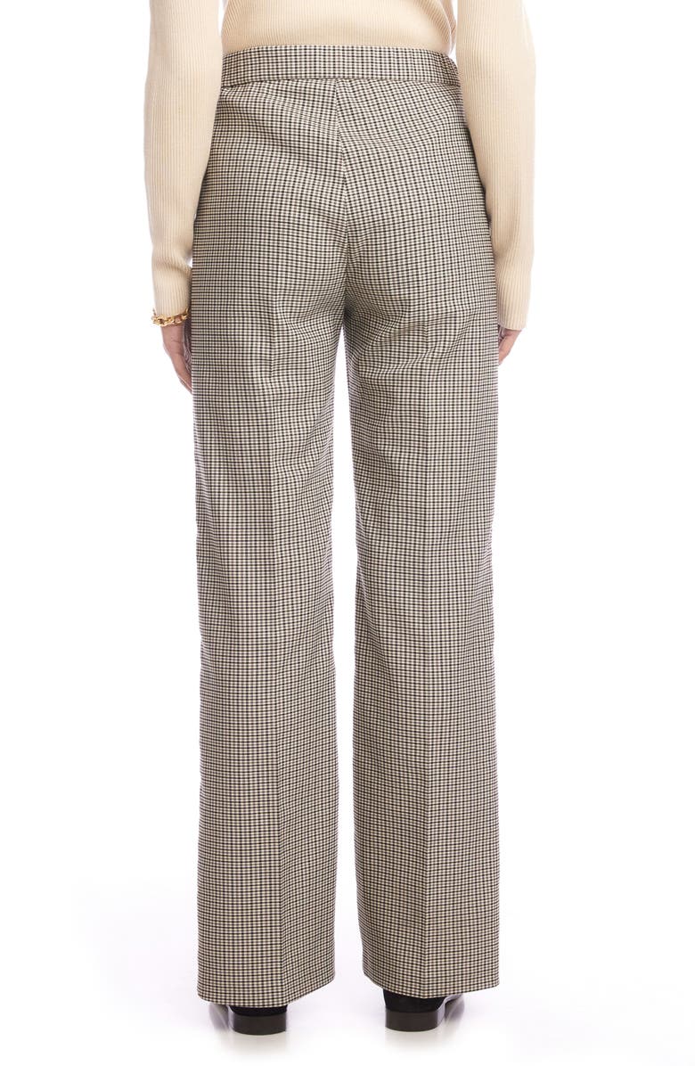 Karen Kane Straight Leg Pants, Alternate, color, Check Beige