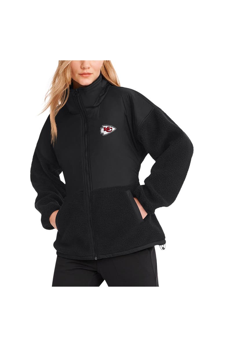 DKNY SPORT Women's DKNY Sport  Black Kansas City Chiefs Drew Mixed Media Full-Zip Jacket, Alternate, color, Black