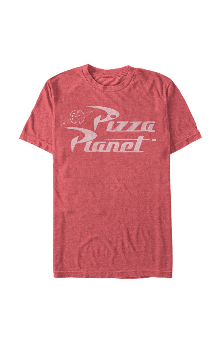 Toy Story Men's Toy Story Pizza Planet Logo  Graphic T-Shirt, Alternate, color, Red Heather