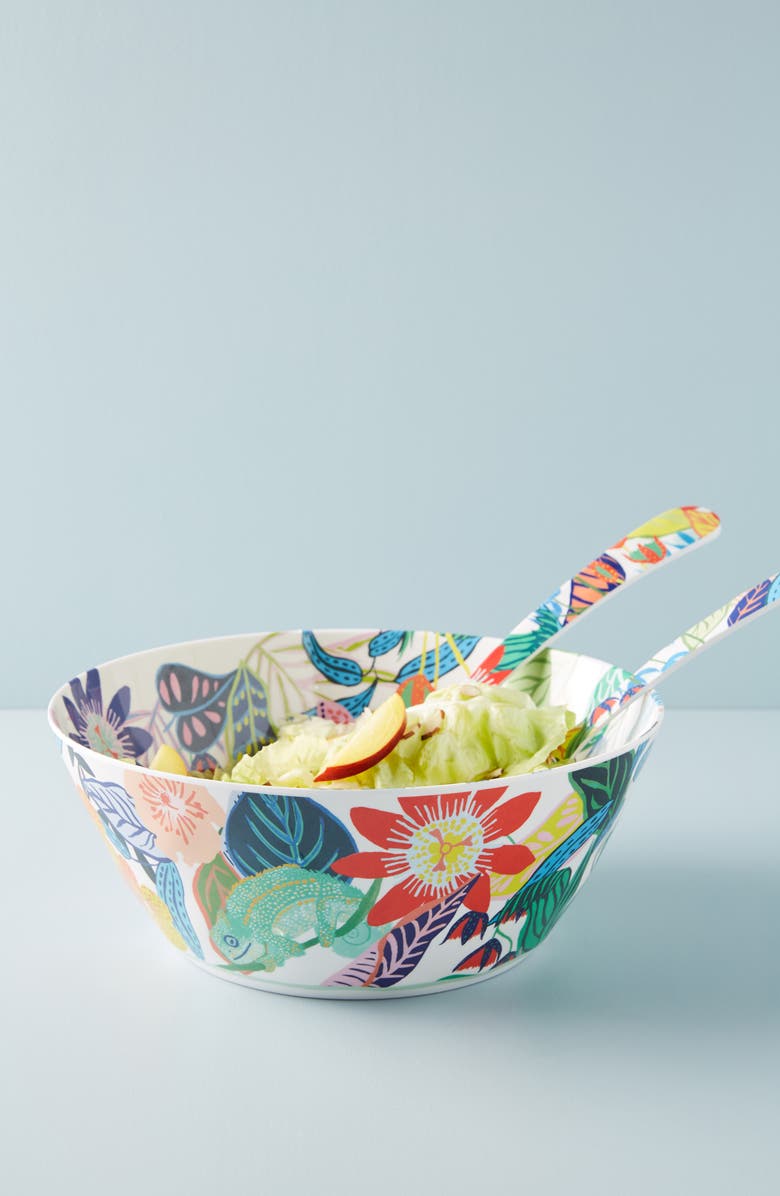 Anthropologie Home Anthropologie Tropical Melamine Serving Bowl, Alternate, color,