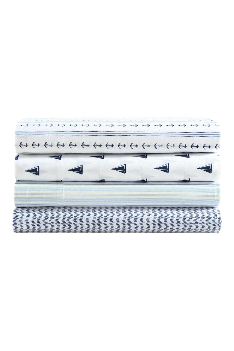 Camp Stripe 200 Thread Count Sheet Set, Alternate, color, LT-PASTEL BLUE