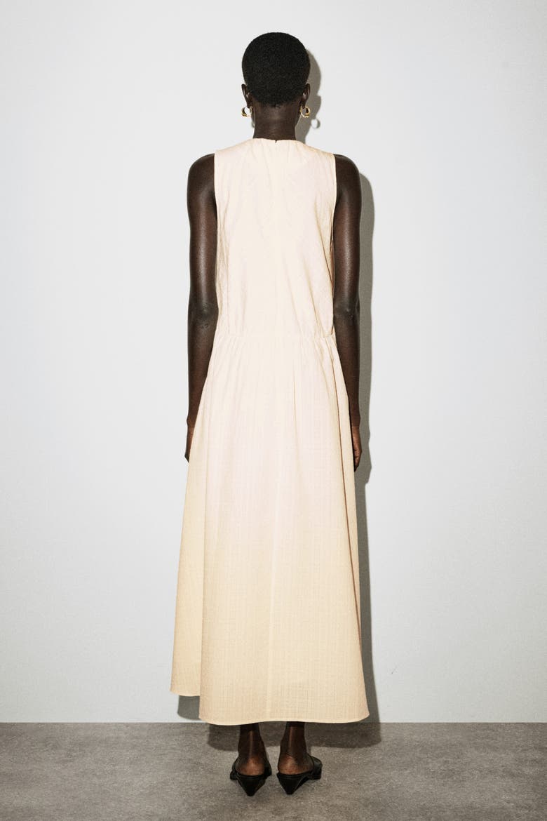 Gathered Tiered Cotton Maxi Dress, Alternate, color, IVORY
