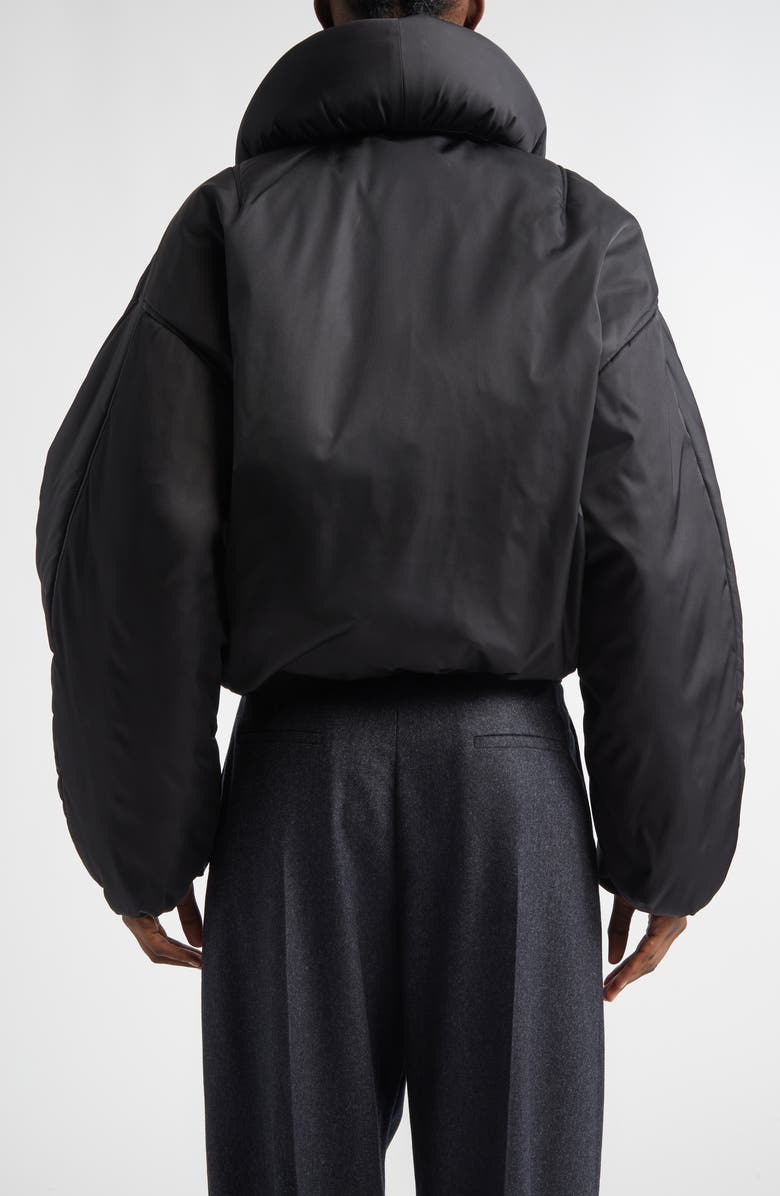 Alaïa Padded Taffeta Bomber Jacket, Alternate, color, Noir Alaia