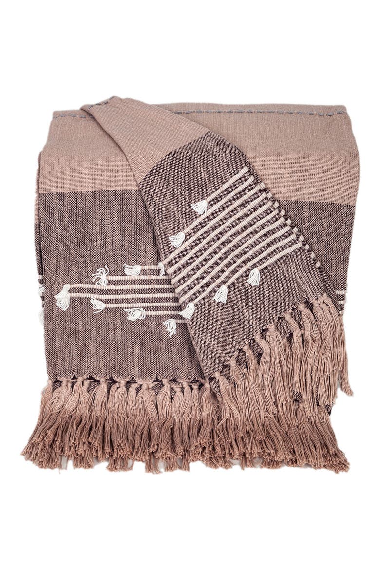 Adonia Fringe Throw Blanket, Main, color, GREY BROWN