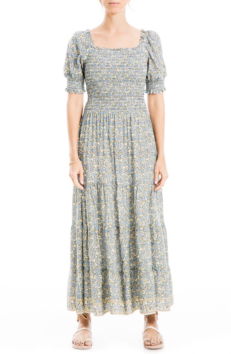 MAX STUDIO Smocked Bodice Dress, Main, color,
