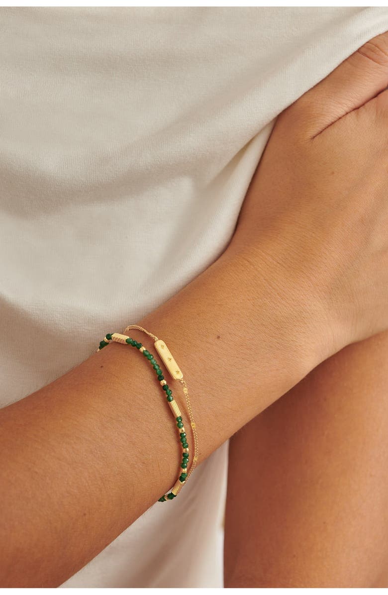 Katie Loxton Birthstone Bracelet 'May' in Green Agate, Alternate, color, May