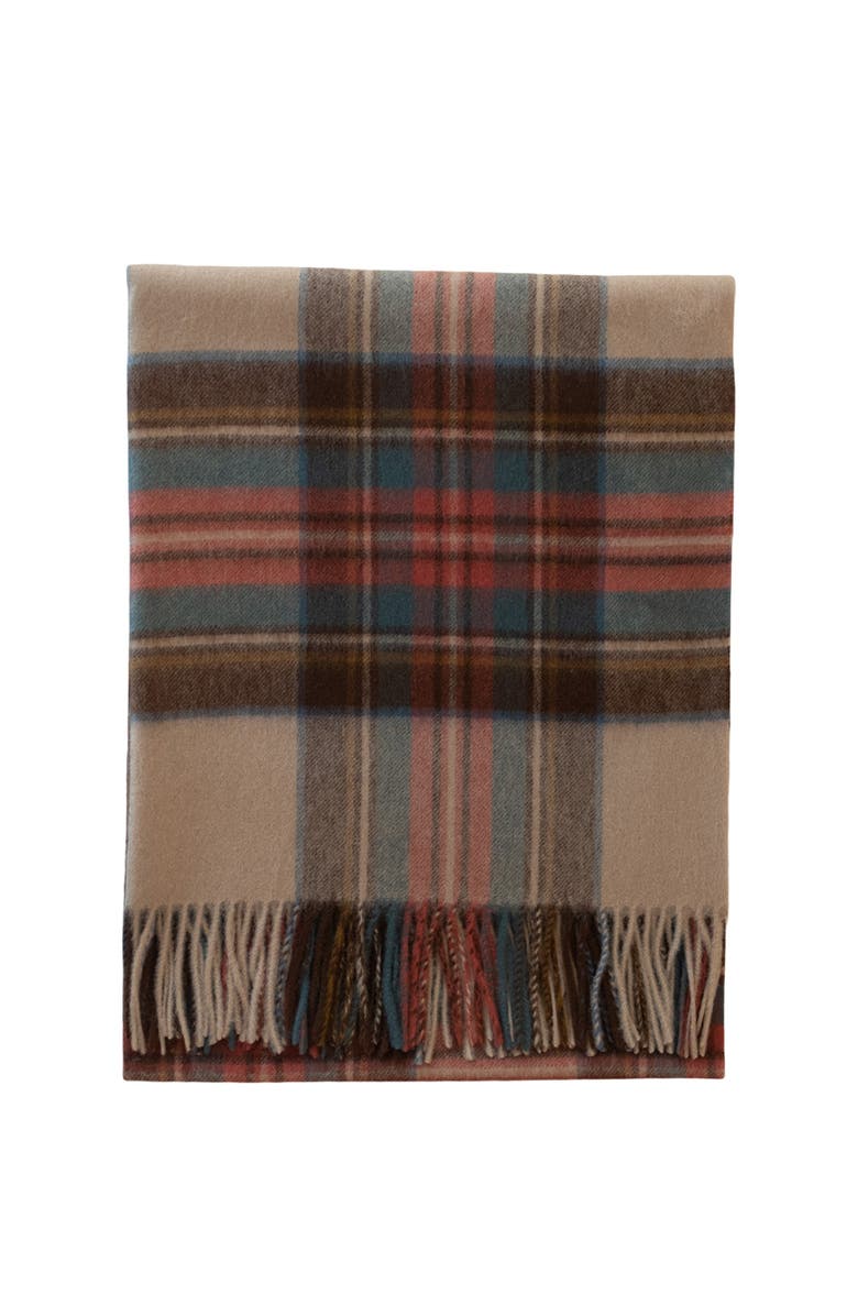TBCo Lambswool Tartan Throw Blanket, Main, color, Stewart Dress Antique