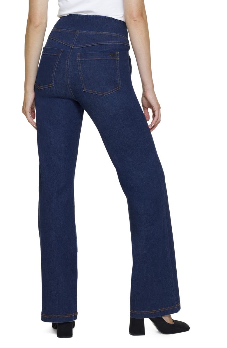 Hue Center Seamed Pull-On Denim Bootcut Leggings, Alternate, color,