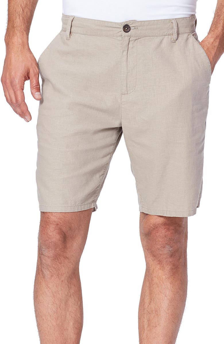 PAIGE Thompson Slim Fit Linen Blend Shorts, Main, color, 