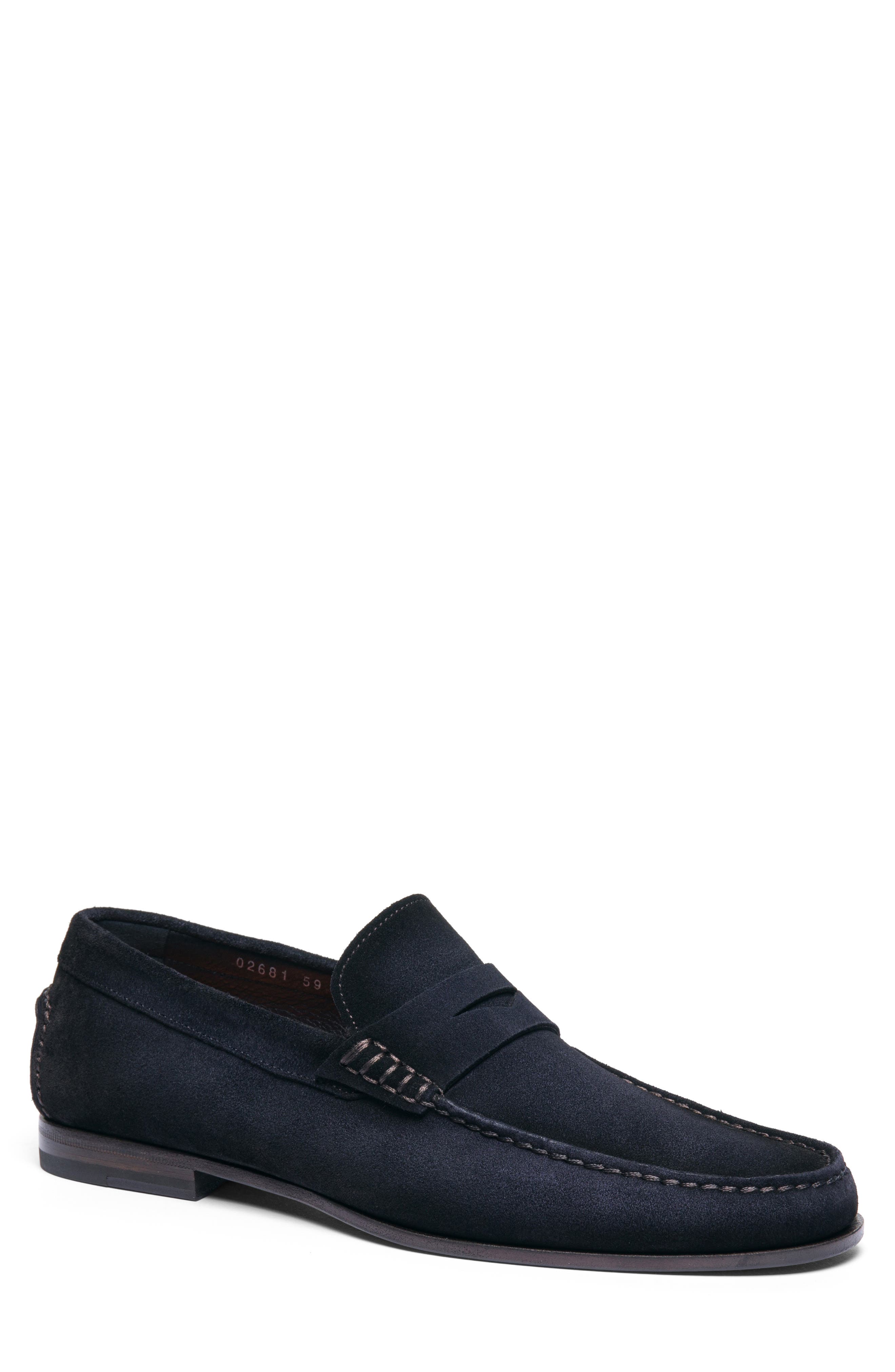 Santoni Ikangia Penny Loafer, Main, color, Blue
