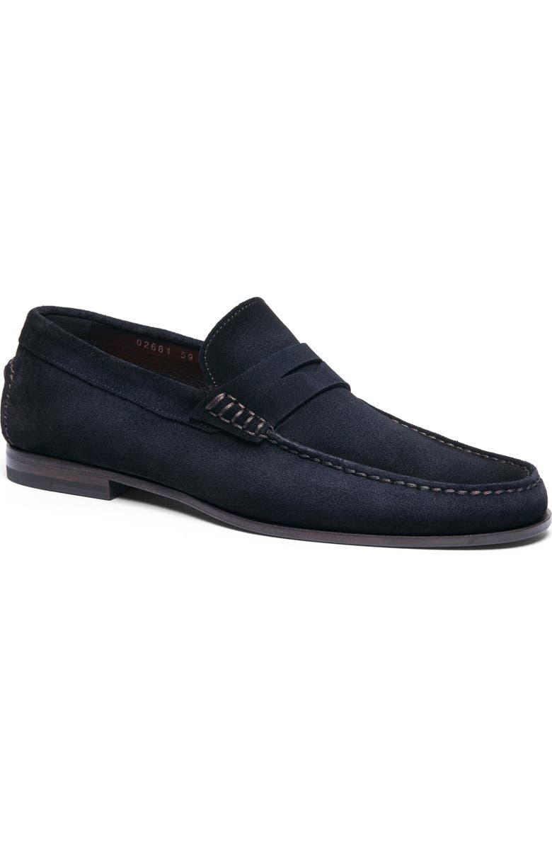 Santoni Ikangia Penny Loafer, Main, color, Blue
