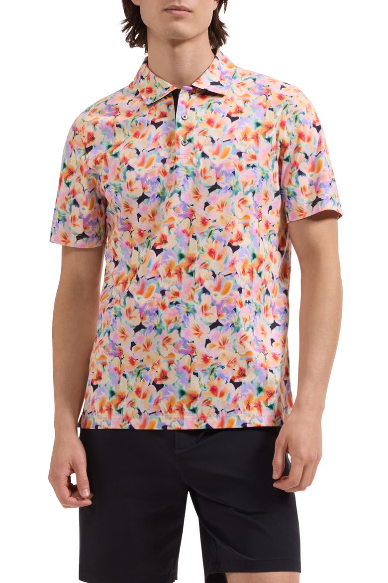 Hendrix Floral Pima Cotton Polo, Main, color, PEACH