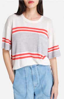 TWP Engineered Stripe Cashmere T-Shirt