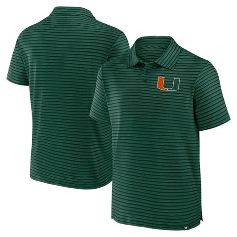 Men's Fanatics Green Miami Hurricanes Victory Calls Stripe Polo