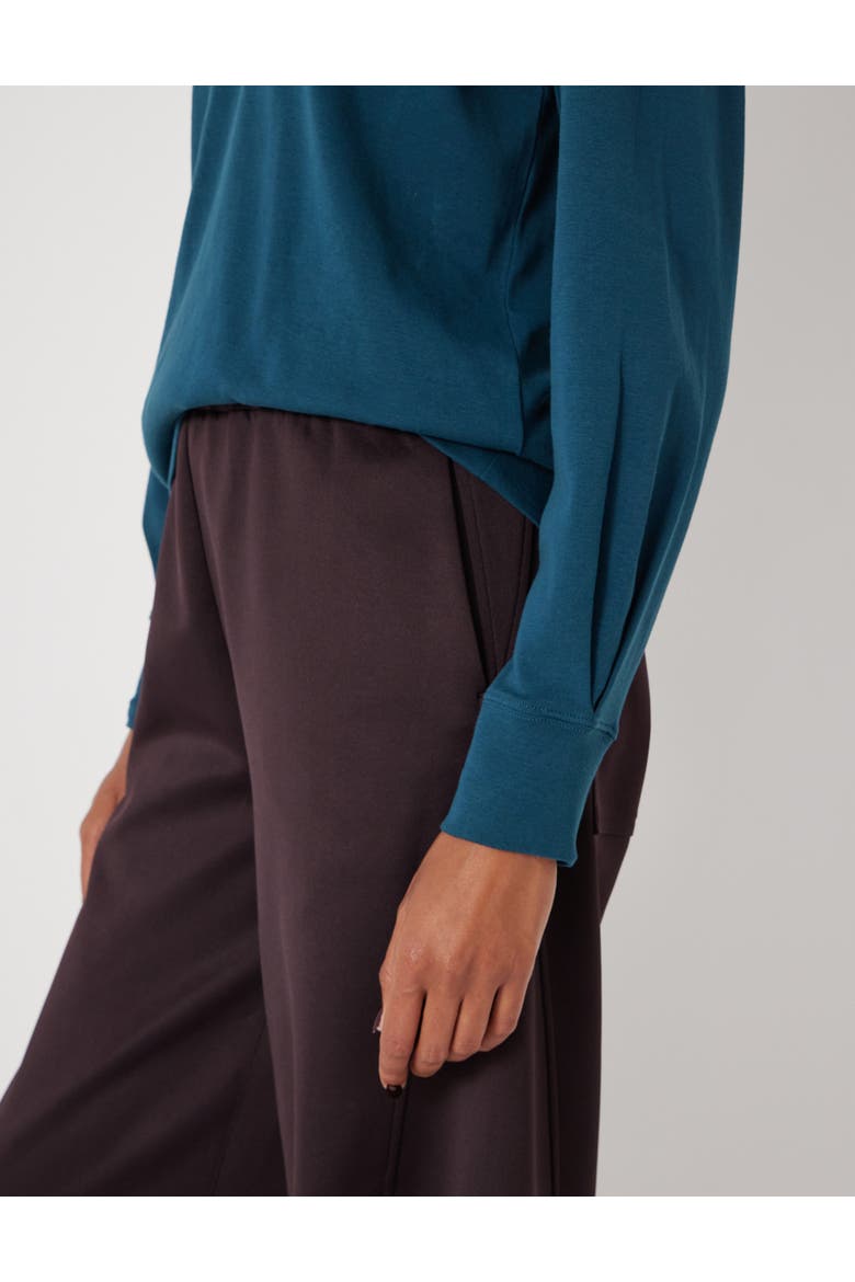 Emily Puff Sleeve Cotton Jersey Top, Alternate, color, Deep Teal