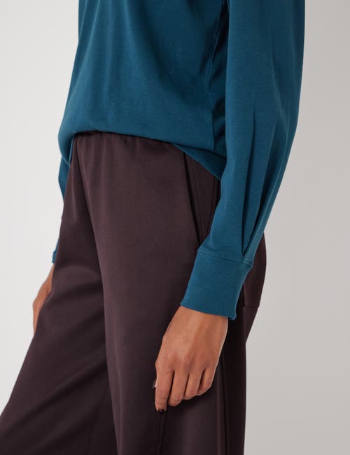 Hush Emily Puff Sleeve Cotton Jersey Top In Blue