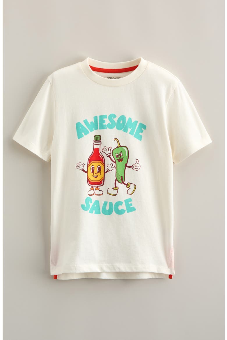 Kids' Graphic T-Shirt, Main, color, IVORY EGRET AWESOME SAUCE