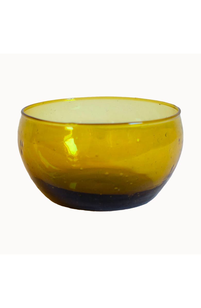 Apartment F Ochre Handblown Glass Low Bowl, Main, color, Ochre