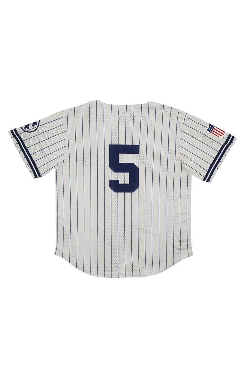 RINGS & CRWNS Men's Rings & Crwns #5 Cream Kansas City Monarchs Mesh Button-Down Replica Jersey, Alternate, color, 
