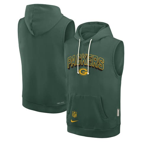 Men's Nike Green Green Bay Packers Sideline Performance Sleeveless Pullover Hoodie