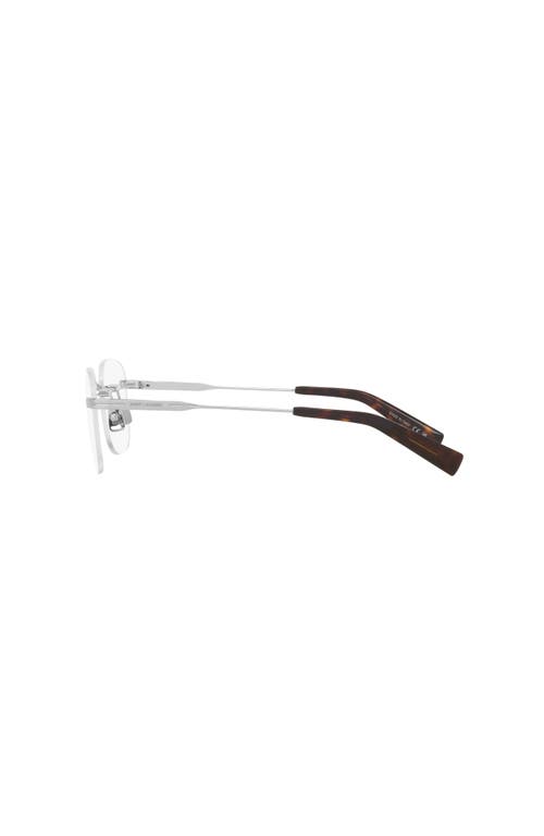 Saint Laurent 53mm Round Optical Glasses In Metallic