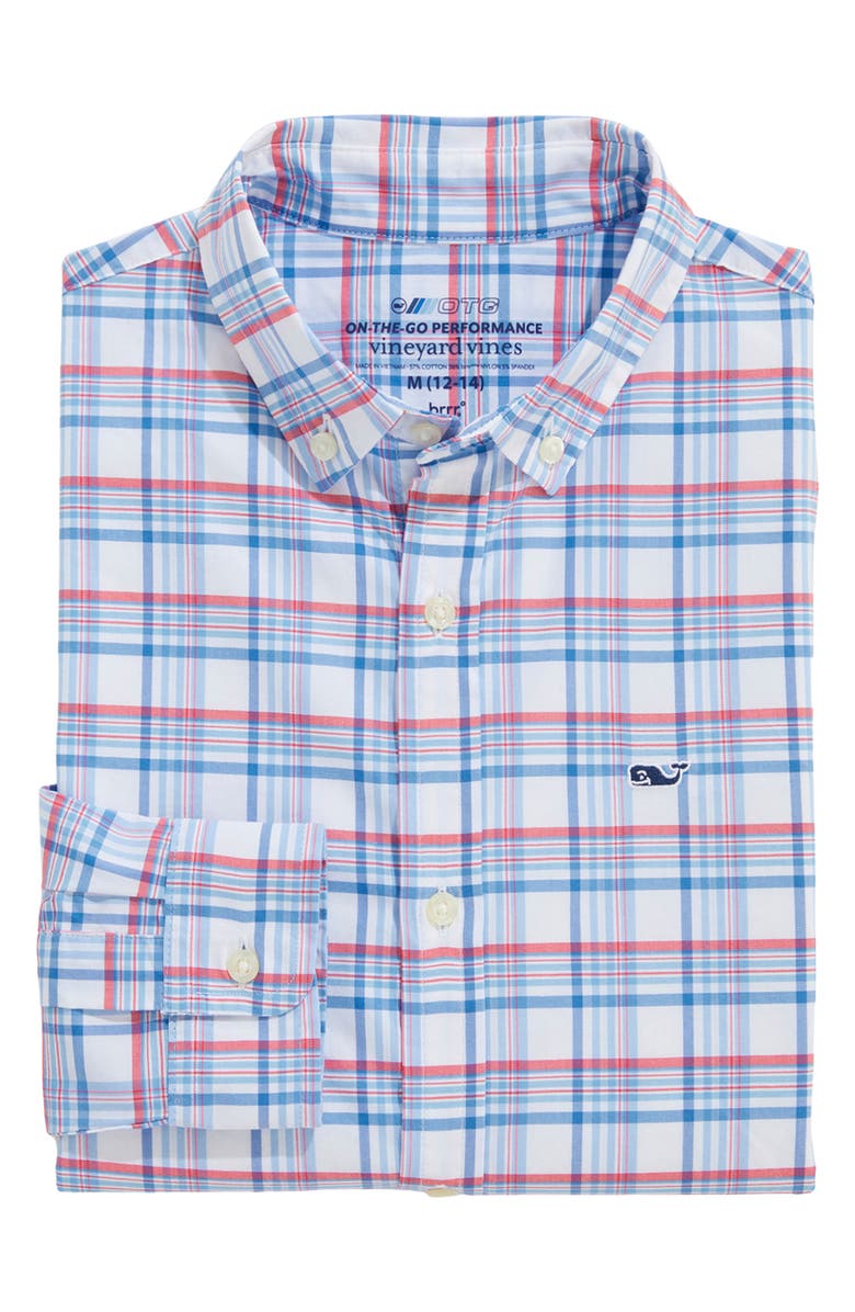 vineyard vines On-the-Go Plaid Button-Down Shirt, Alternate, color, 